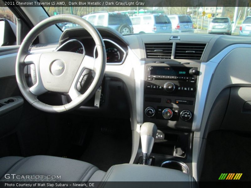 Dark Blue Metallic / Dark Gray/Light Gray 2011 Chevrolet Traverse LS AWD