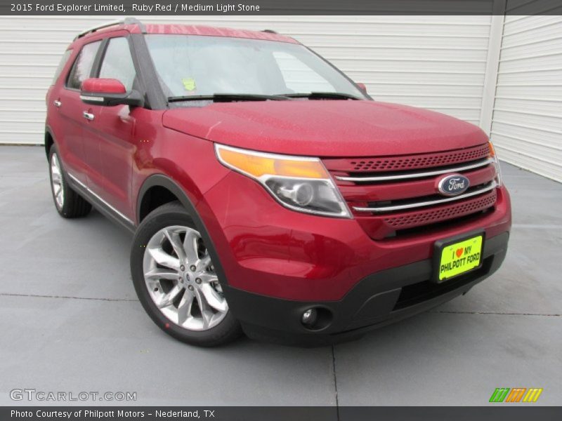 Ruby Red / Medium Light Stone 2015 Ford Explorer Limited