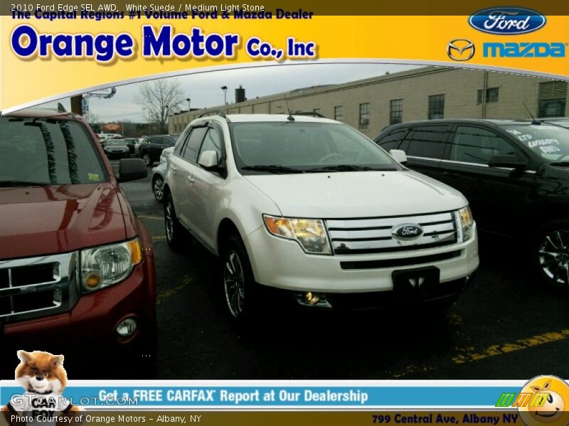 White Suede / Medium Light Stone 2010 Ford Edge SEL AWD