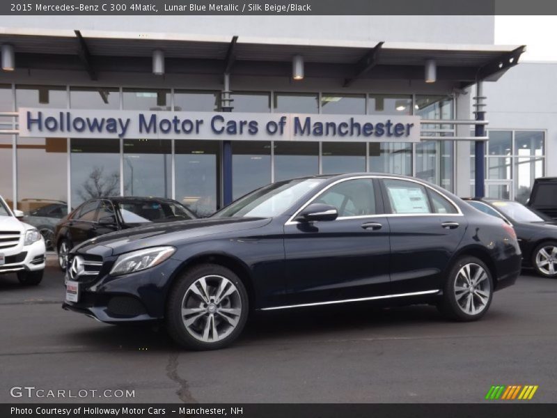 Lunar Blue Metallic / Silk Beige/Black 2015 Mercedes-Benz C 300 4Matic