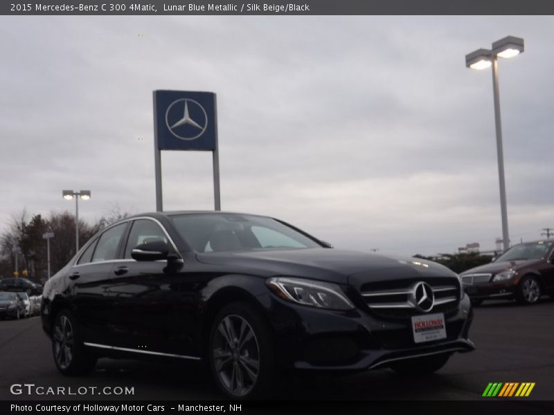 Lunar Blue Metallic / Silk Beige/Black 2015 Mercedes-Benz C 300 4Matic