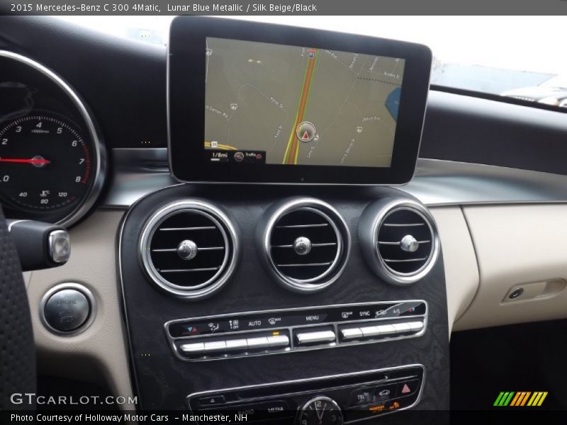 Lunar Blue Metallic / Silk Beige/Black 2015 Mercedes-Benz C 300 4Matic