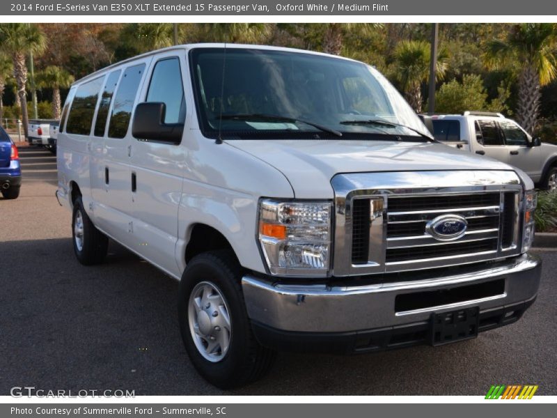 Oxford White / Medium Flint 2014 Ford E-Series Van E350 XLT Extended 15 Passenger Van