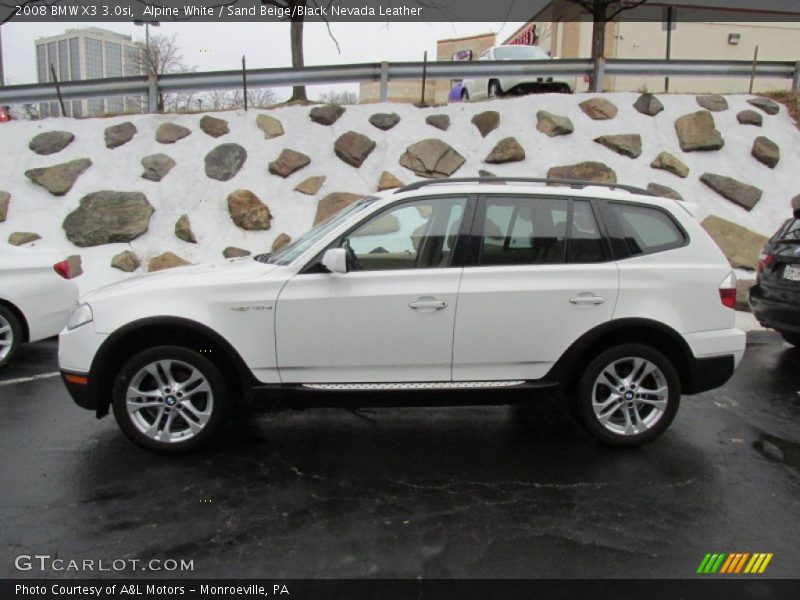 Alpine White / Sand Beige/Black Nevada Leather 2008 BMW X3 3.0si