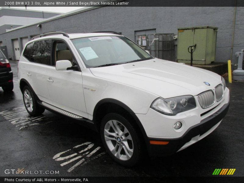 Alpine White / Sand Beige/Black Nevada Leather 2008 BMW X3 3.0si