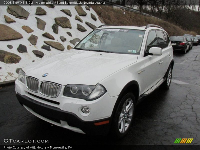 Alpine White / Sand Beige/Black Nevada Leather 2008 BMW X3 3.0si