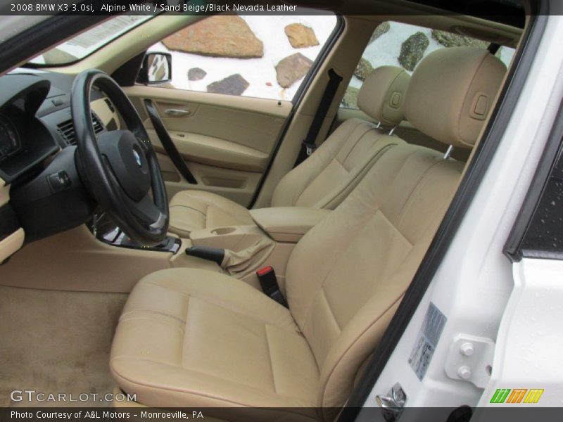 Alpine White / Sand Beige/Black Nevada Leather 2008 BMW X3 3.0si