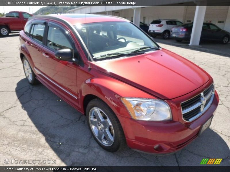 Inferno Red Crystal Pearl / Pastel Pebble Beige 2007 Dodge Caliber R/T AWD