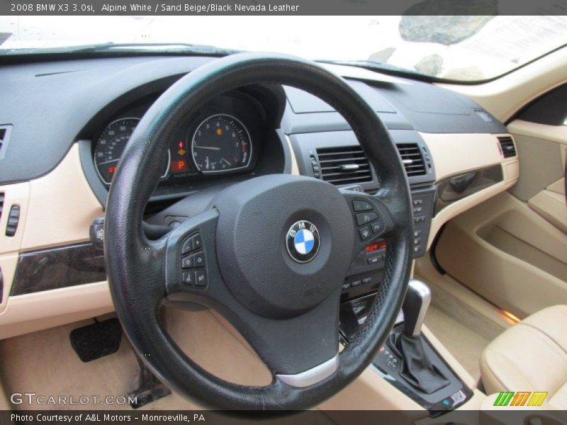Alpine White / Sand Beige/Black Nevada Leather 2008 BMW X3 3.0si