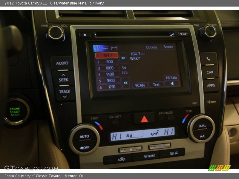 Clearwater Blue Metallic / Ivory 2012 Toyota Camry XLE