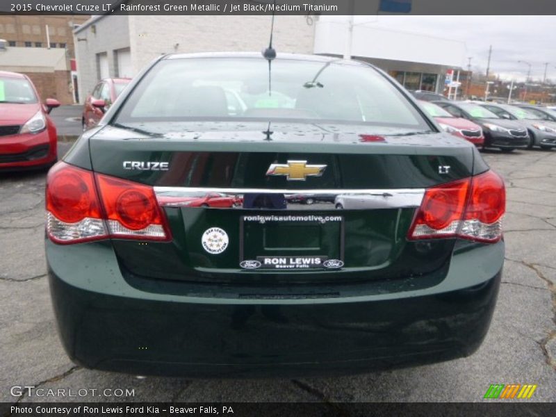 Rainforest Green Metallic / Jet Black/Medium Titanium 2015 Chevrolet Cruze LT