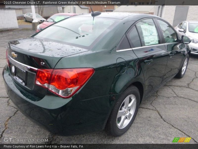 Rainforest Green Metallic / Jet Black/Medium Titanium 2015 Chevrolet Cruze LT
