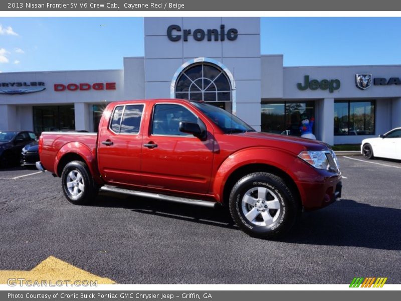 Cayenne Red / Beige 2013 Nissan Frontier SV V6 Crew Cab