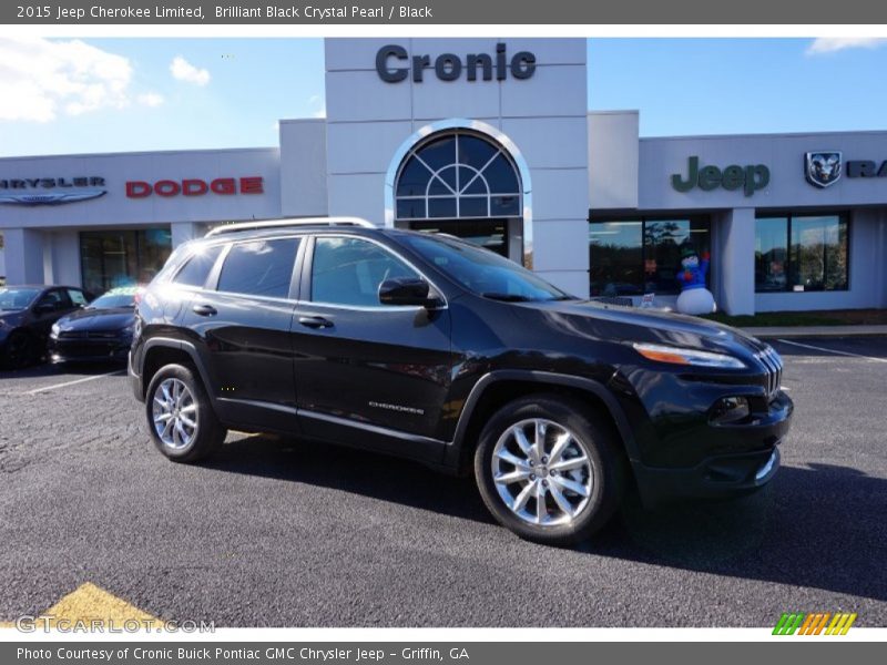 Brilliant Black Crystal Pearl / Black 2015 Jeep Cherokee Limited