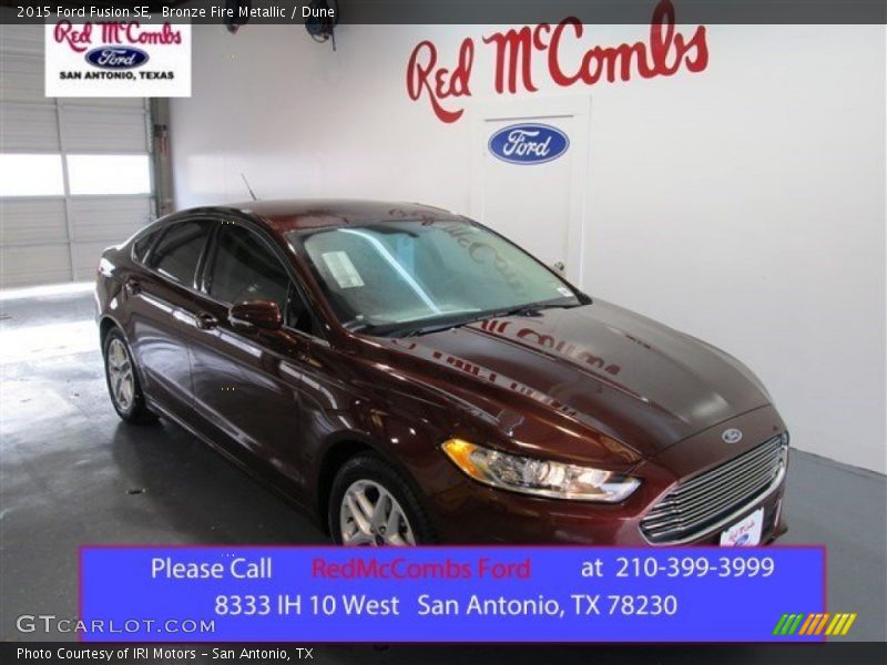 Bronze Fire Metallic / Dune 2015 Ford Fusion SE