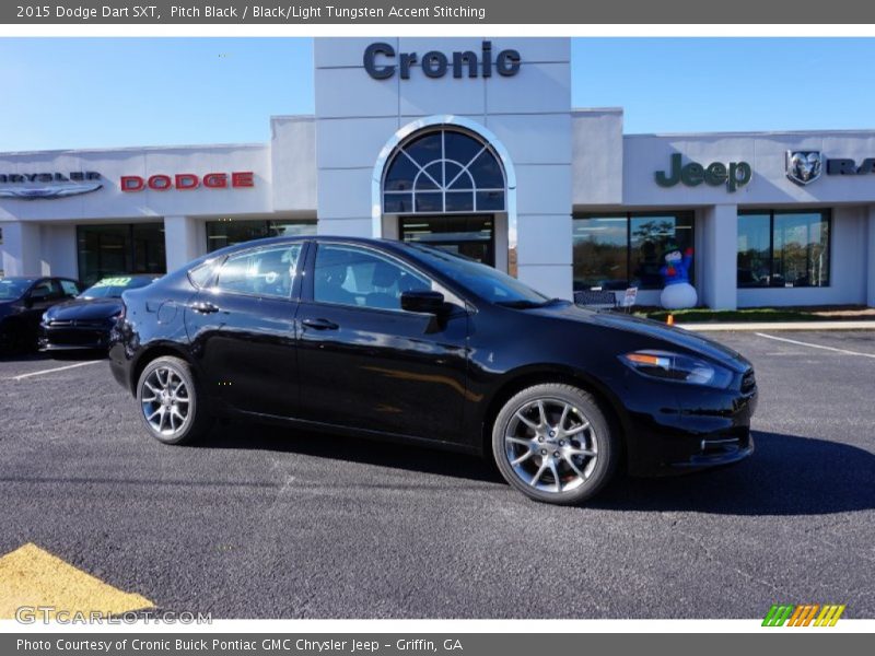 Pitch Black / Black/Light Tungsten Accent Stitching 2015 Dodge Dart SXT