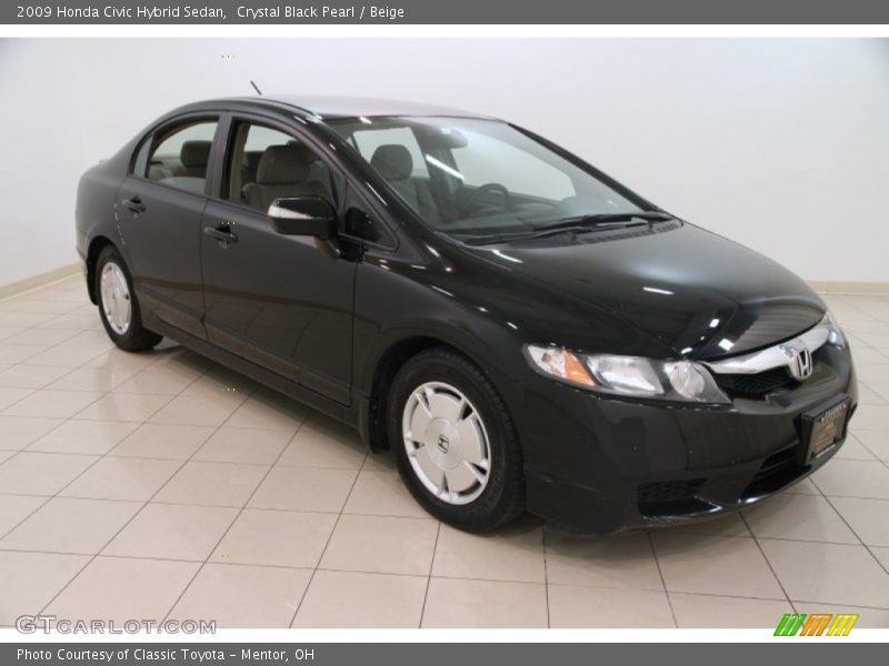 Crystal Black Pearl / Beige 2009 Honda Civic Hybrid Sedan