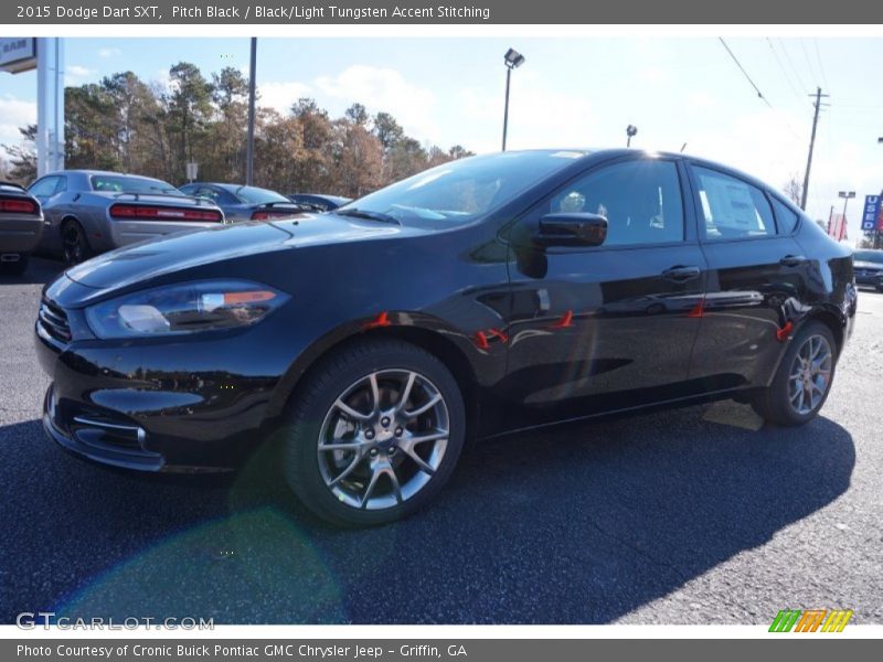 Pitch Black / Black/Light Tungsten Accent Stitching 2015 Dodge Dart SXT
