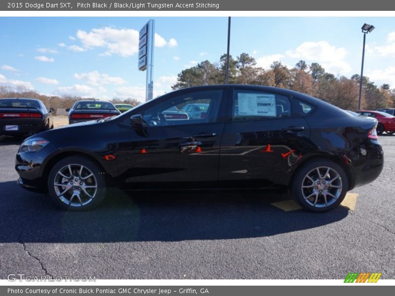 Pitch Black / Black/Light Tungsten Accent Stitching 2015 Dodge Dart SXT