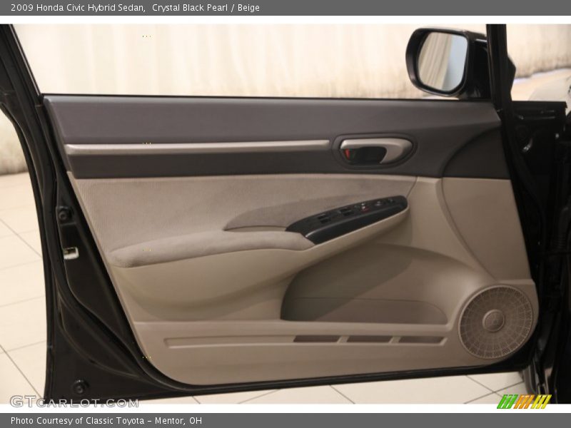 Crystal Black Pearl / Beige 2009 Honda Civic Hybrid Sedan