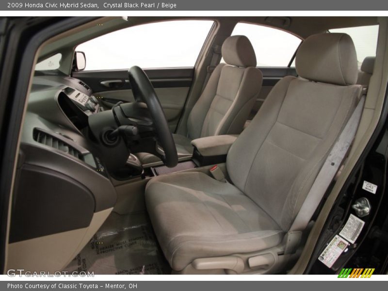 Crystal Black Pearl / Beige 2009 Honda Civic Hybrid Sedan