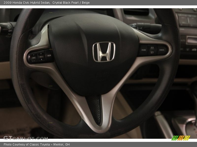 Crystal Black Pearl / Beige 2009 Honda Civic Hybrid Sedan