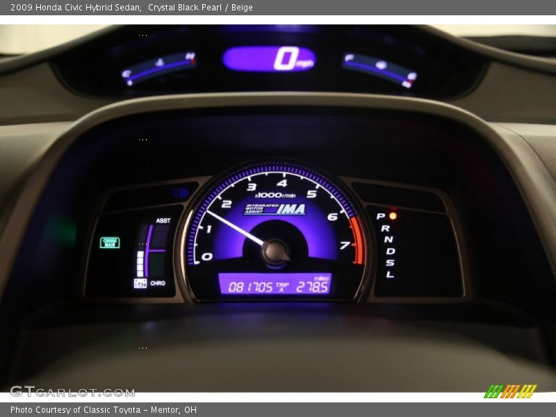 Crystal Black Pearl / Beige 2009 Honda Civic Hybrid Sedan