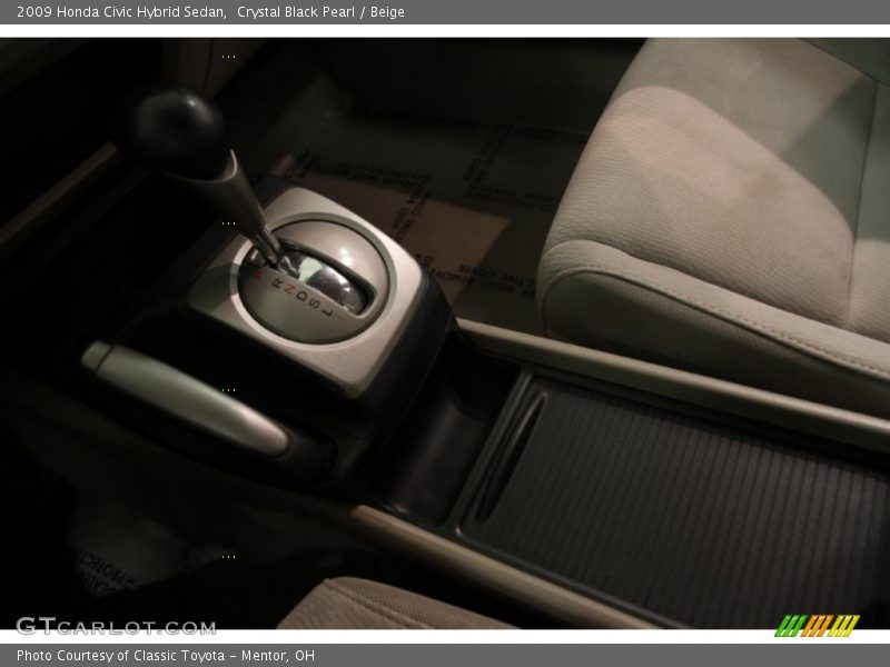 Crystal Black Pearl / Beige 2009 Honda Civic Hybrid Sedan