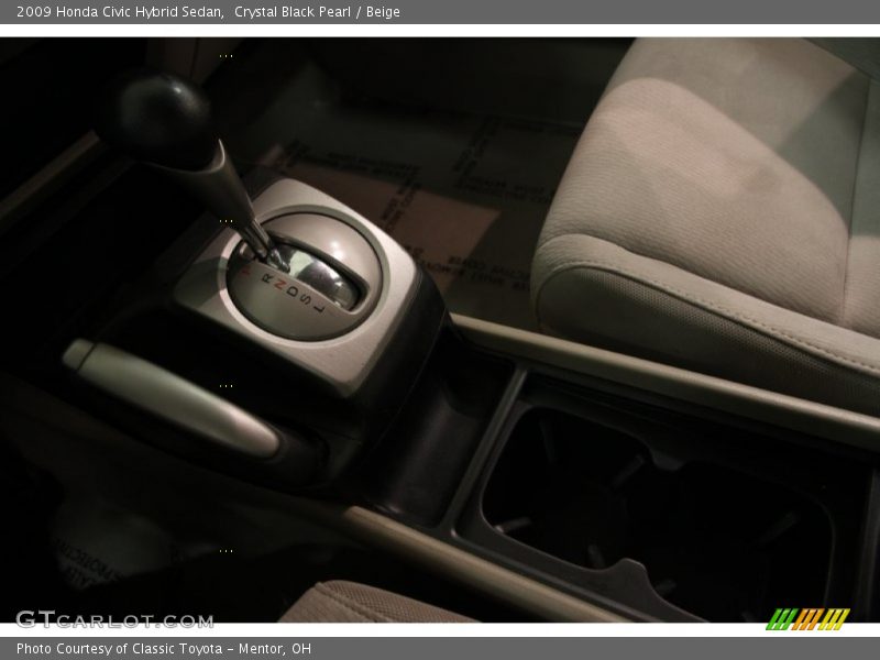 Crystal Black Pearl / Beige 2009 Honda Civic Hybrid Sedan