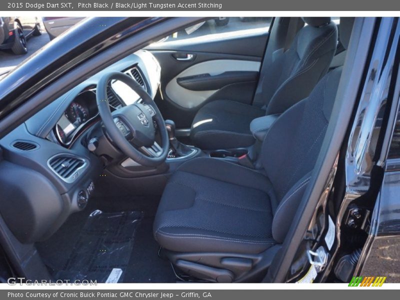 Pitch Black / Black/Light Tungsten Accent Stitching 2015 Dodge Dart SXT