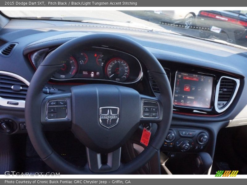 Pitch Black / Black/Light Tungsten Accent Stitching 2015 Dodge Dart SXT