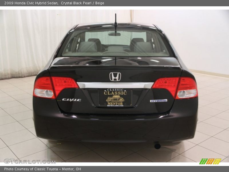Crystal Black Pearl / Beige 2009 Honda Civic Hybrid Sedan