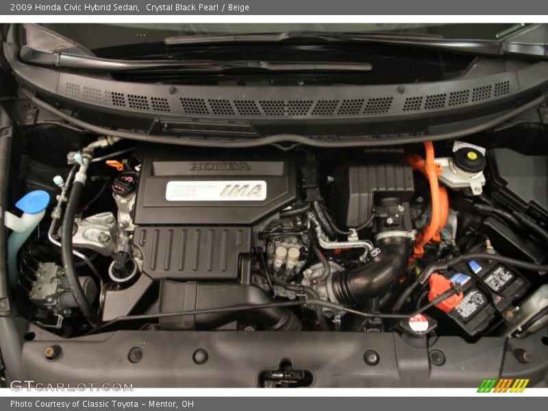 Crystal Black Pearl / Beige 2009 Honda Civic Hybrid Sedan