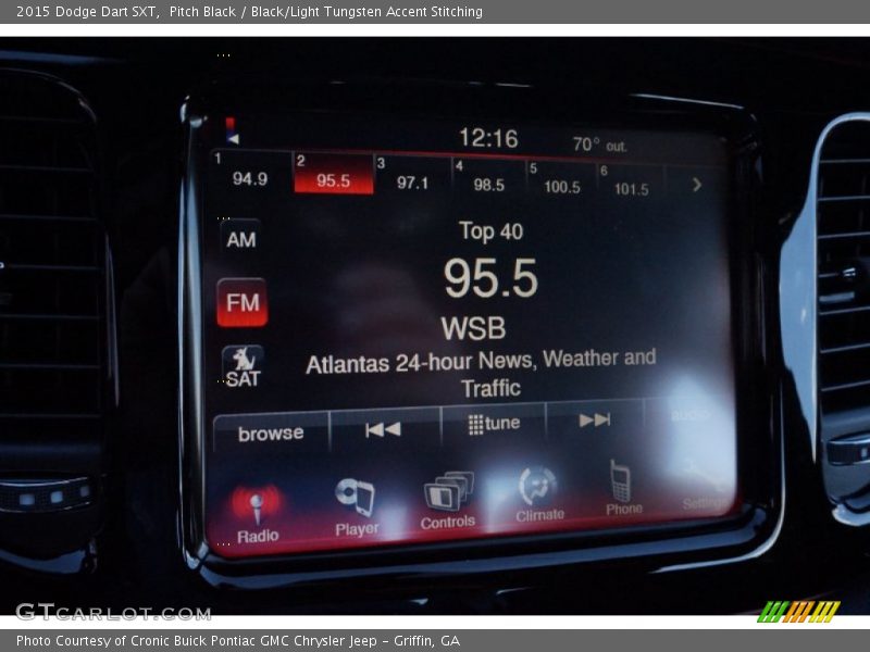 Pitch Black / Black/Light Tungsten Accent Stitching 2015 Dodge Dart SXT