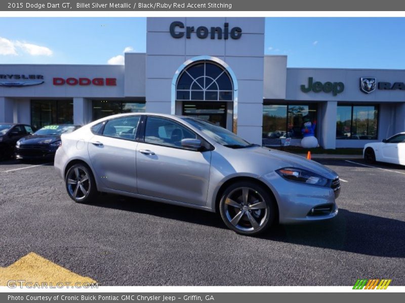 Billet Silver Metallic / Black/Ruby Red Accent Stitching 2015 Dodge Dart GT