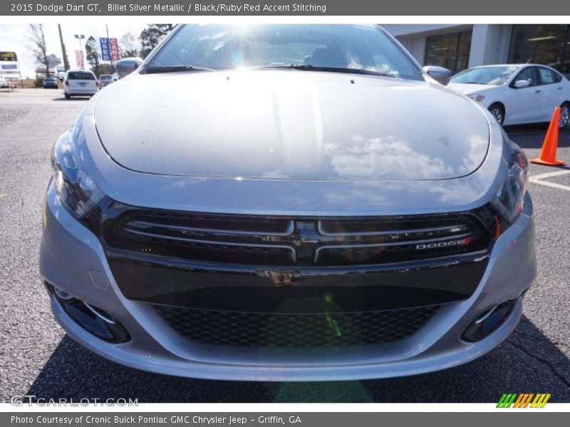 Billet Silver Metallic / Black/Ruby Red Accent Stitching 2015 Dodge Dart GT