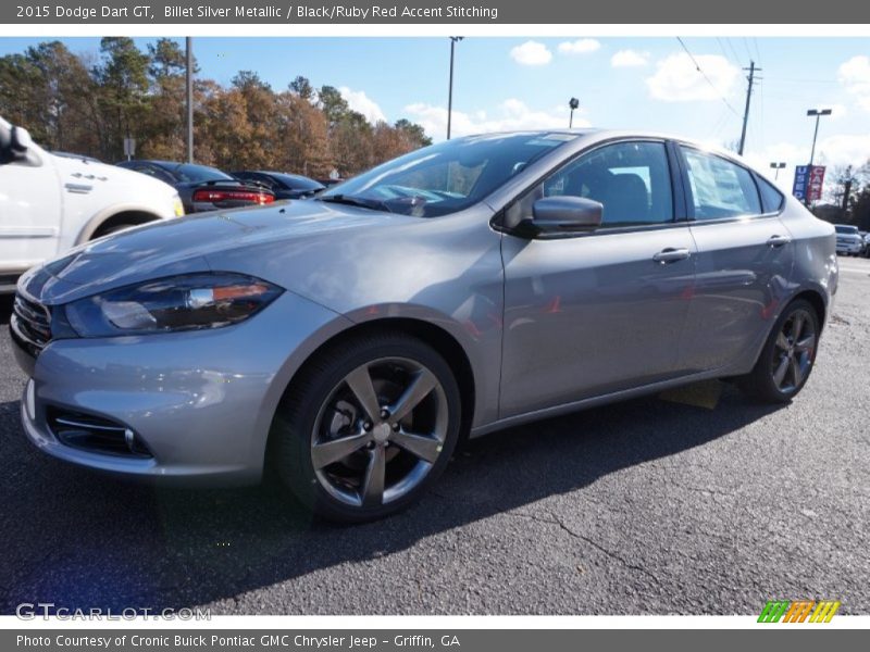 Billet Silver Metallic / Black/Ruby Red Accent Stitching 2015 Dodge Dart GT