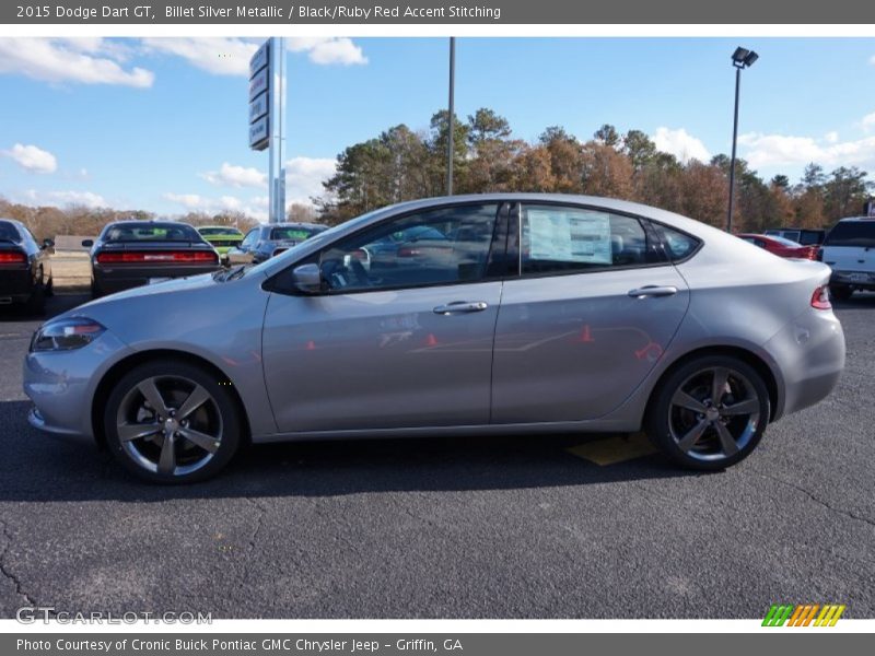 Billet Silver Metallic / Black/Ruby Red Accent Stitching 2015 Dodge Dart GT