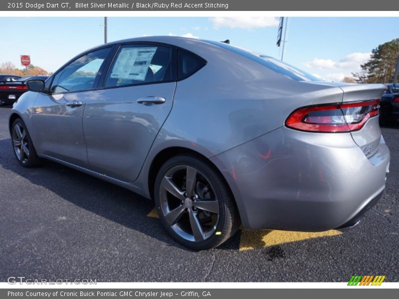 Billet Silver Metallic / Black/Ruby Red Accent Stitching 2015 Dodge Dart GT