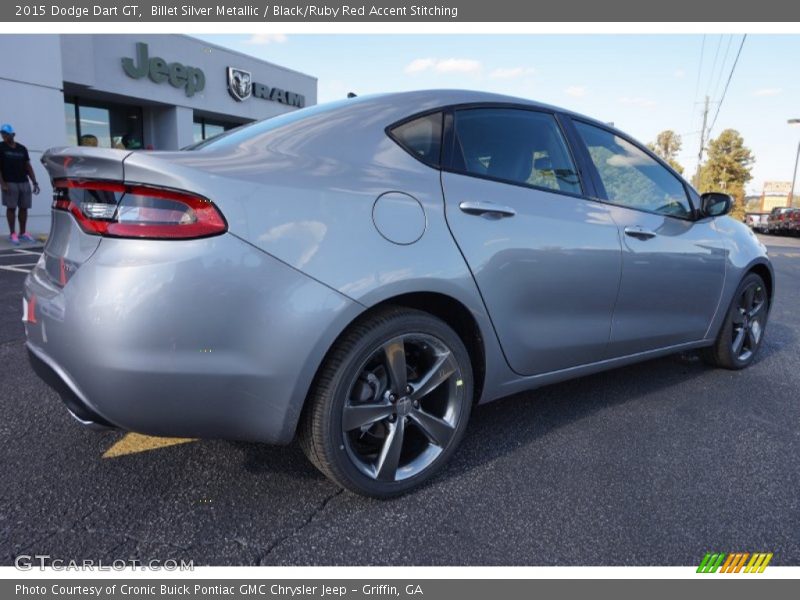 Billet Silver Metallic / Black/Ruby Red Accent Stitching 2015 Dodge Dart GT
