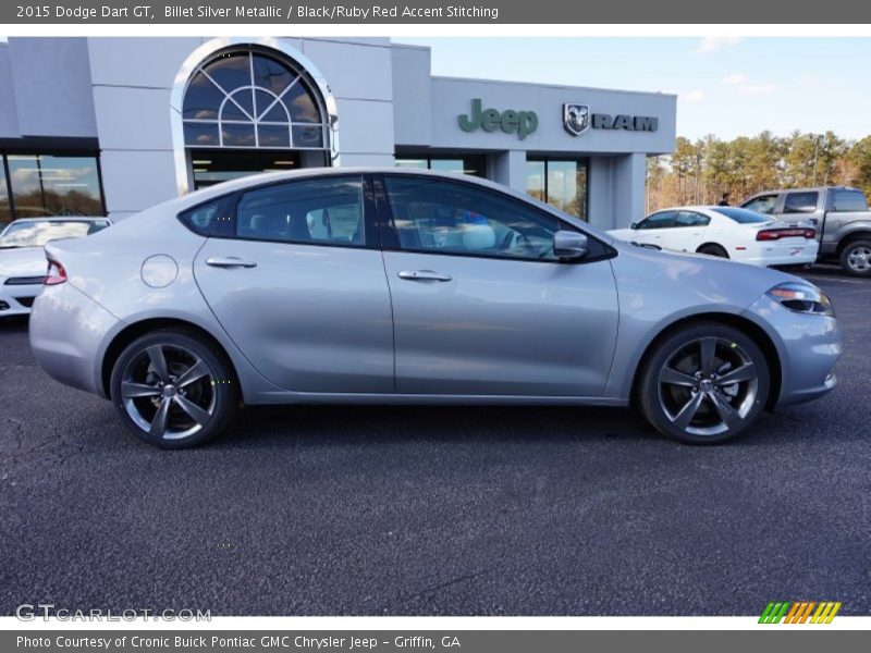 Billet Silver Metallic / Black/Ruby Red Accent Stitching 2015 Dodge Dart GT