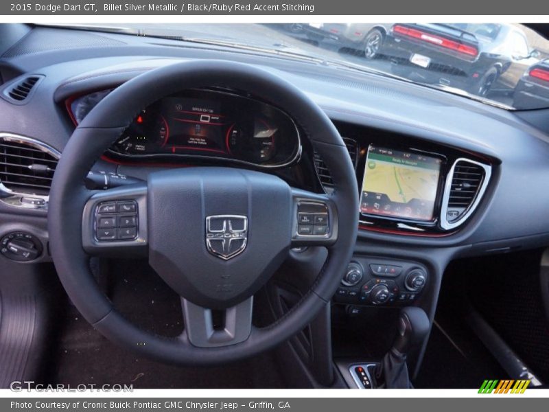 Billet Silver Metallic / Black/Ruby Red Accent Stitching 2015 Dodge Dart GT