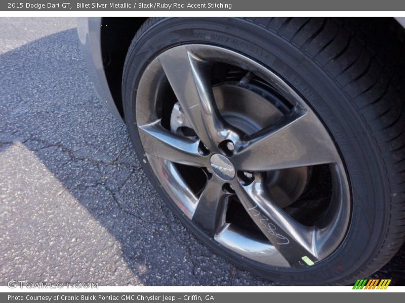 Billet Silver Metallic / Black/Ruby Red Accent Stitching 2015 Dodge Dart GT