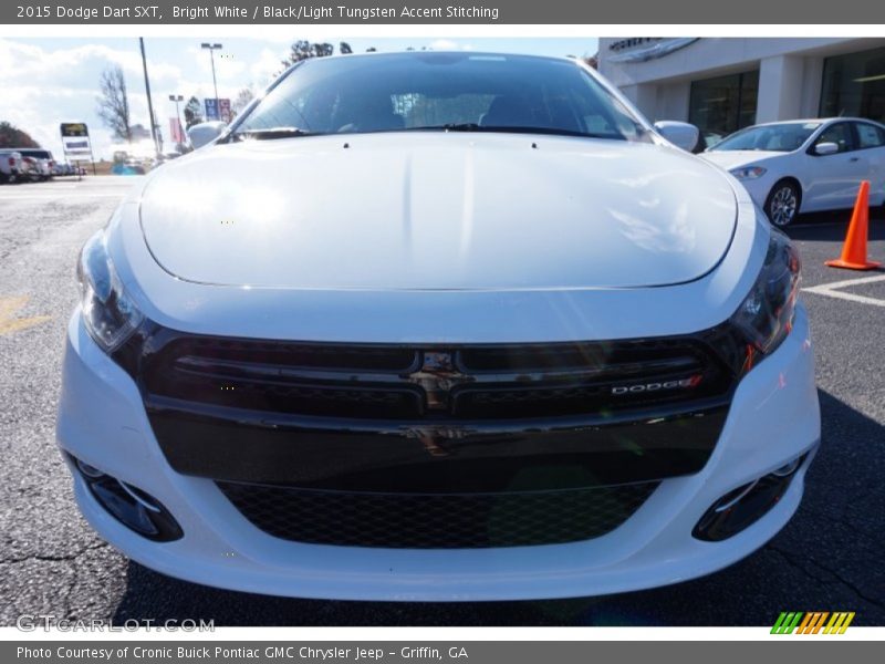 Bright White / Black/Light Tungsten Accent Stitching 2015 Dodge Dart SXT