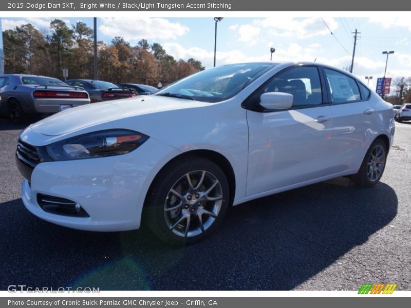 Bright White / Black/Light Tungsten Accent Stitching 2015 Dodge Dart SXT