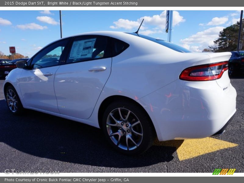 Bright White / Black/Light Tungsten Accent Stitching 2015 Dodge Dart SXT