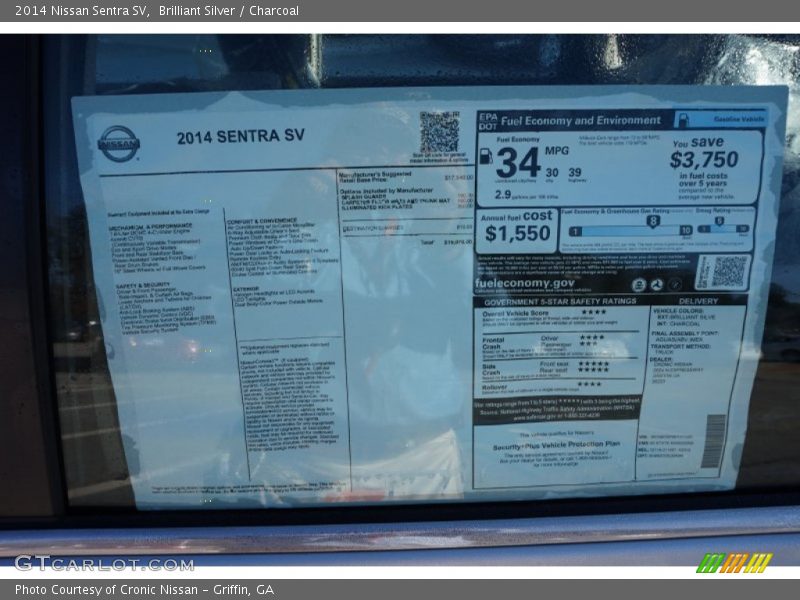 Brilliant Silver / Charcoal 2014 Nissan Sentra SV