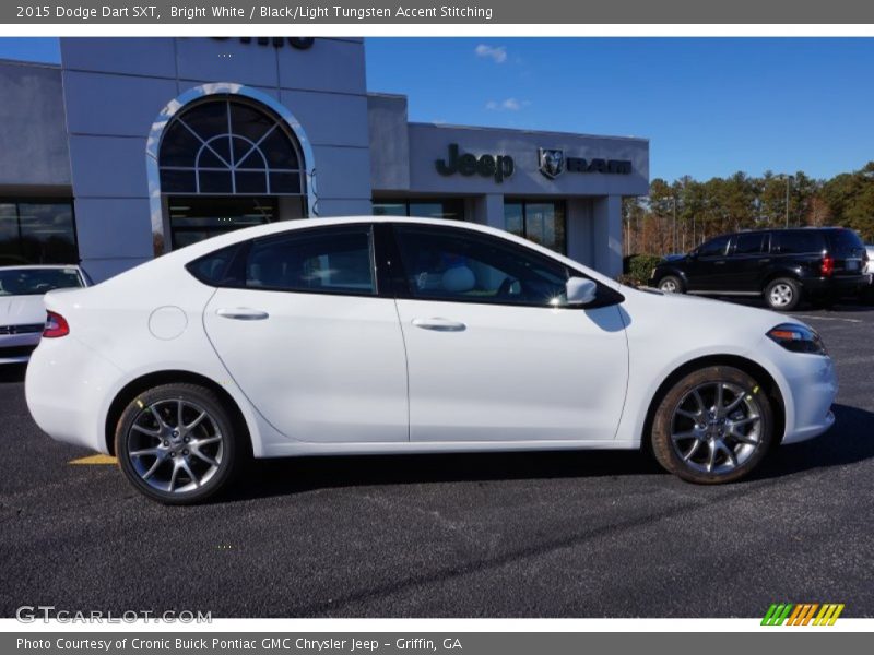 Bright White / Black/Light Tungsten Accent Stitching 2015 Dodge Dart SXT