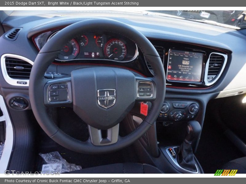 Bright White / Black/Light Tungsten Accent Stitching 2015 Dodge Dart SXT