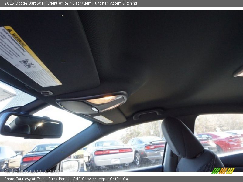 Bright White / Black/Light Tungsten Accent Stitching 2015 Dodge Dart SXT